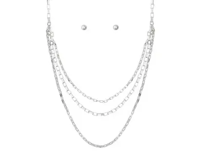 Periwinkle® Silver Set-Triple Strand Silver Links