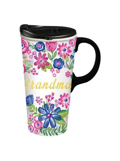 Cypress Home® Ceramic "Grandma" 17oz Travel Cup - Ladies