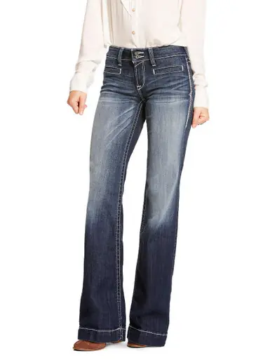 Ariat® Ladies' MR Stretch Entwined Wide Leg Trouser Jeans in Marine