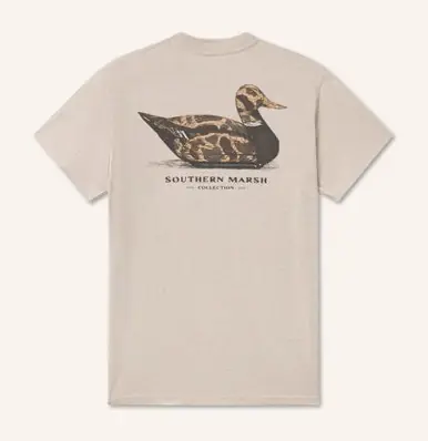 Southern Marsh® Men's S/S Washed Oatmeal Vintage Camo Duck Decoy T-Shirt