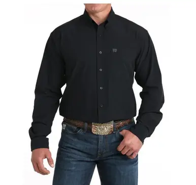 Cinch® Men's L/S Solid Black Arena Flex Button Shirt - Mens