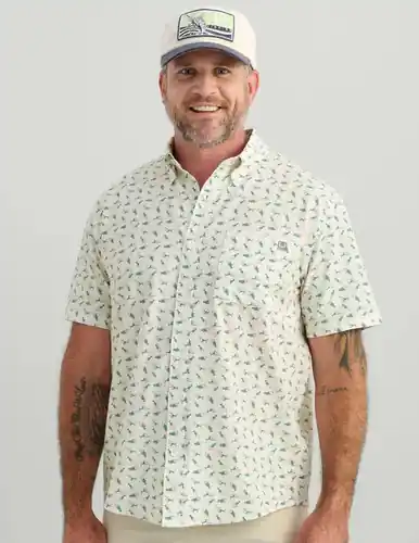 HUK® Men's S/S Kona Print Button Shirt - Brands