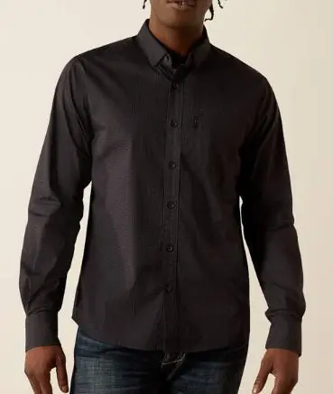Ariat® Men's L/S Black Michael Modern Fit Button Shirt - Mens