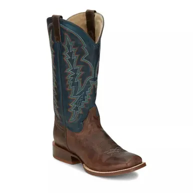 Tony Lama® Men's Brown/Teal Camarillo Square Toe Boots - Brands