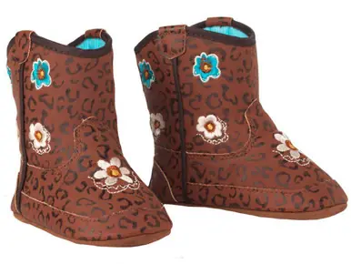 Twister® Baby Bucker Madelyn Leopard/Flowers Booties - Footwear