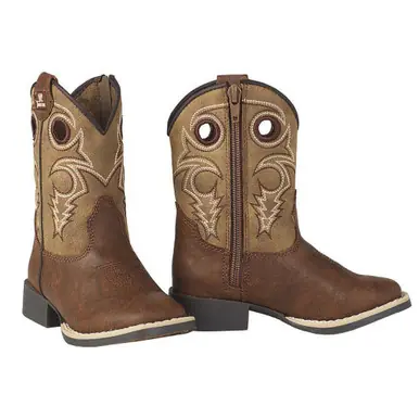 Twister® Kids' Brown Jasper Square Toe Boots - Footwear