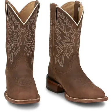 Justin® Men's Walnut Brown Jackpot 11" Square Toe Boots - Brands