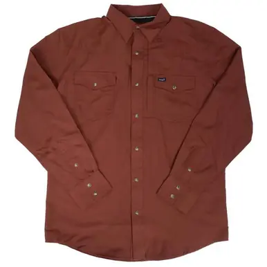Wrangler® Men's L/S Rust Pearl Snap Shirt - Mens