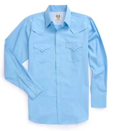 Ely Cattleman® Men's L/S Solid Color Vented Western Snap Shirt - Mens
