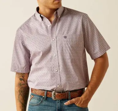 Ariat® Men's S/S Lilac Print Rafael WF Classic Print Button Shirt - Mens