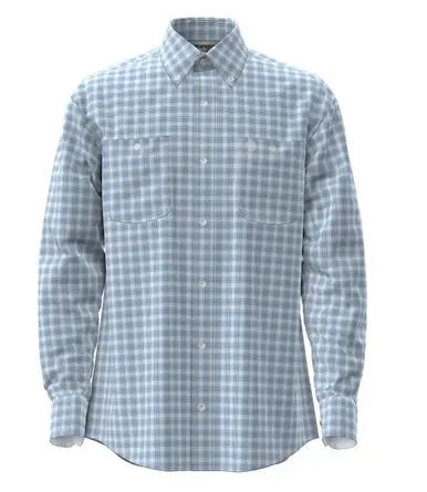 Wrangler® Men's L/S George Strait Blue/White Plaid Button Shirt - Mens