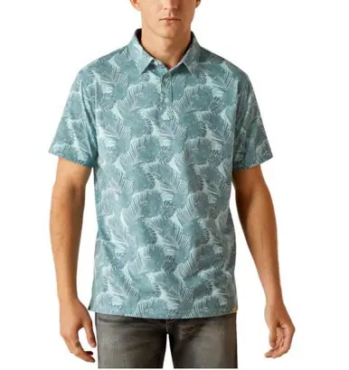 Ariat® Men's S/S Canal Blue Print Retro Polo Shirt - Mens