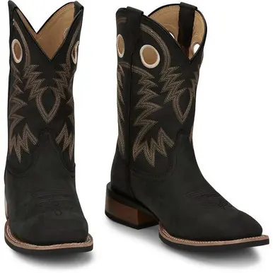 Justin® Men's Black 11" Show Stopper Square Toe Boots - Brands