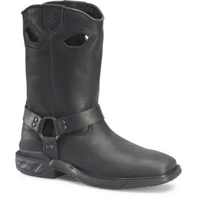 Double H® Men's Black 11" Longranch Harness Wide Square Toe Boots - Brands
