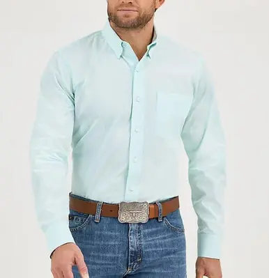 Wrangler® Cody Johnson™ Men's L/S Pear Green Stripe Button Shirt - Mens