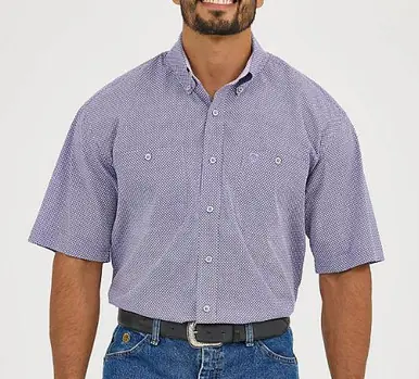 Wrangler® George Strait™ Men's S/S Amethyst Round Print Button Shirt - Mens