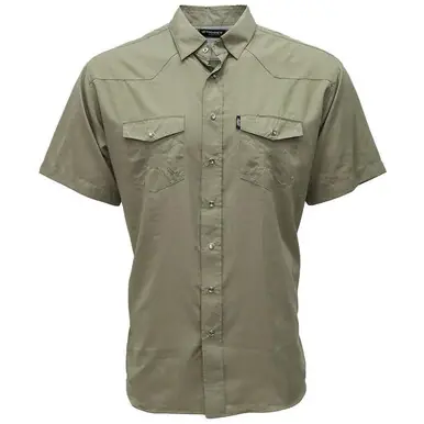 Hooey® Men's S/S Olive Green Sol Pearl Snap Shirt - Mens