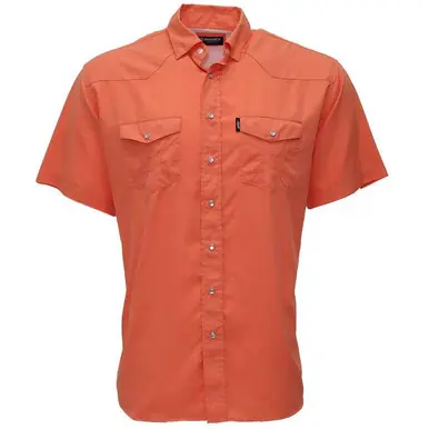 Hooey® Men's S/S Orange Emberglow Sol Pearl Snap Shirt - Mens