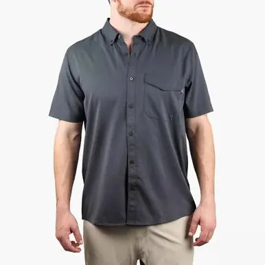 AFTCO® Men's S/S Charcoal Palomar Vented Fishing Shirt - Mens