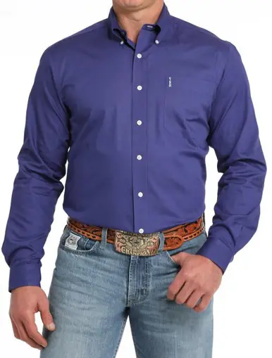Cinch® Men's L/S Solid Purple Modern Fit Button Shirt - Mens