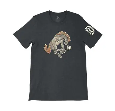 Red Dirt Hat Co® Men's S/S Heather Grey Bad Bronc Bucking Bronc T-Shirt