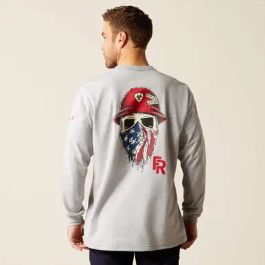 Ariat® Men's L/S Heather Grey FR Born For This T-Shirt