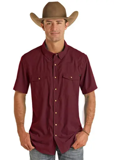 Rock & Roll Denim® Men's S/S Solid Ripstop Snap Shirt - Mens