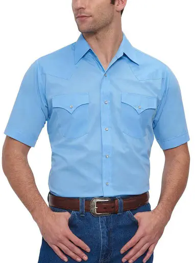 Ely Cattleman® Men's S/S Solid Snap Western Shirt - Mens