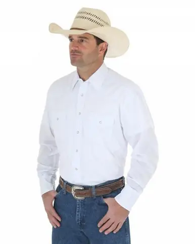 Wrangler® Men's L/S White Sport Western Snap Shirt - Mens