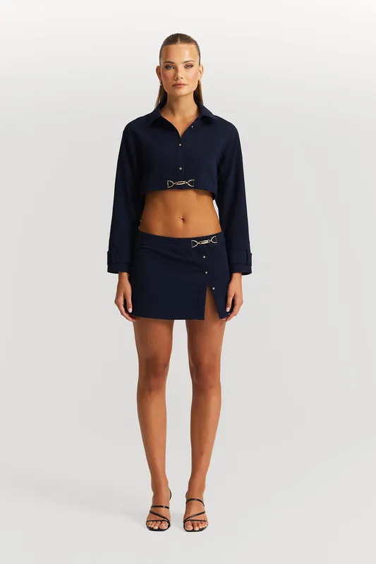 Florence Shirt Navy - Sasha Therese