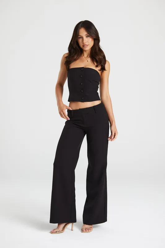 Alina Tailored Top Black - Sasha Therese