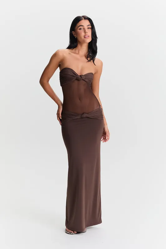 Amara Maxi Dress Brown - Sasha Therese