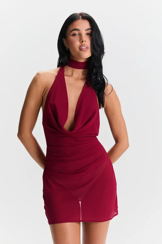 Maisie Mini Dress Cherry Red - Sasha Therese