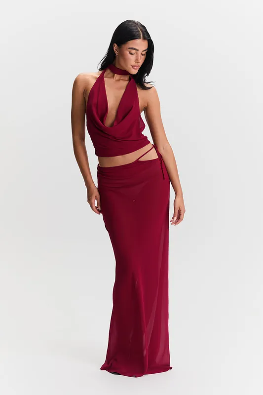 Aubrey Skirt Cherry Red - Sasha Therese