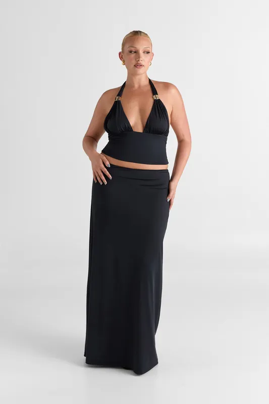 Cleo Maxi Skirt Black - Sasha Therese