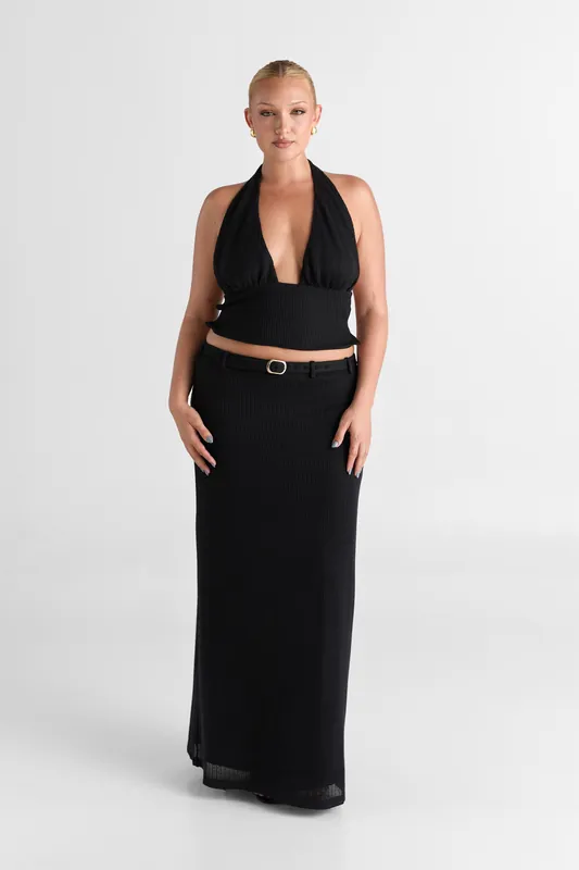 Haven Maxi Skirt Black - Sasha Therese