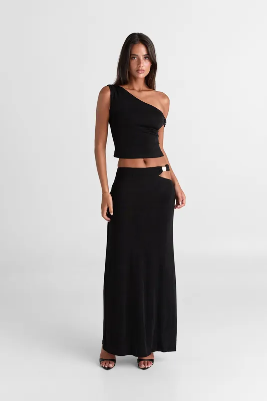 Lilah Maxi Skirt Black - Sasha Therese