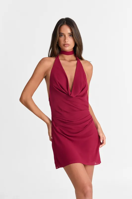 Faye Mini Dress Ruby - Sasha Therese