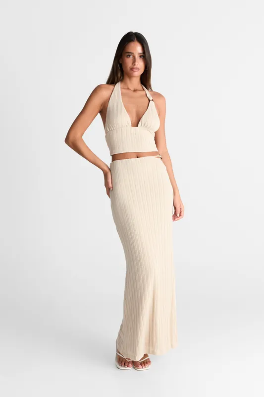 Eden Maxi Skirt Almond - Sasha Therese
