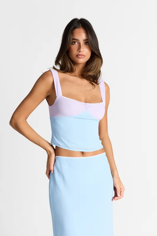 Daphne Tank Lilac/ Blue - Sasha Therese