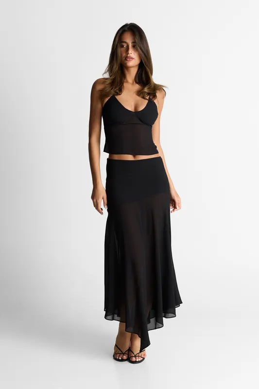 Raya Maxi Skirt Black - Sasha Therese