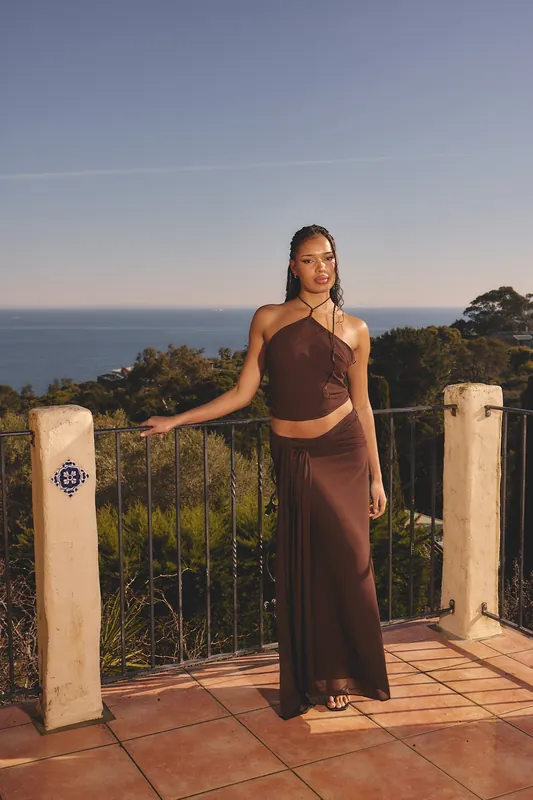Nova Maxi Skirt Chocolate - Sasha Therese