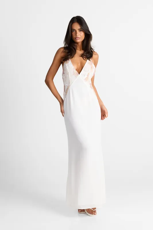 Elara Maxi Dress White - Sasha Therese