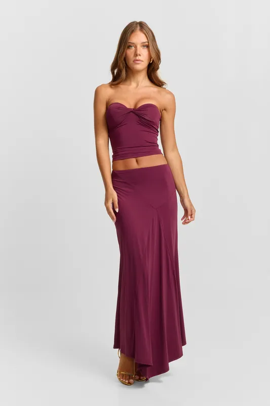 Lucinda Midi Skirt Plum - Sasha Therese