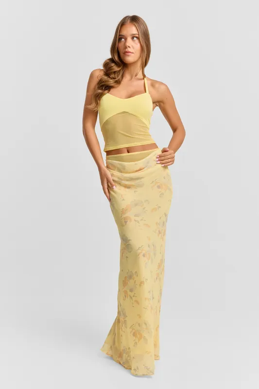 Juniper Maxi Skirt Yellow - Sasha Therese