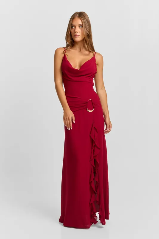 Odette Maxi Dress Red - Sasha Therese