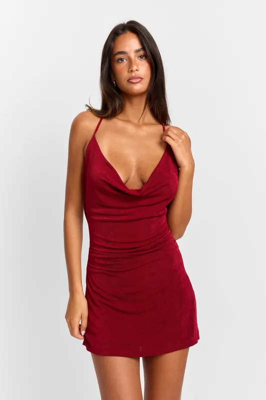 Kalani Mini Dress Red - Sasha Therese