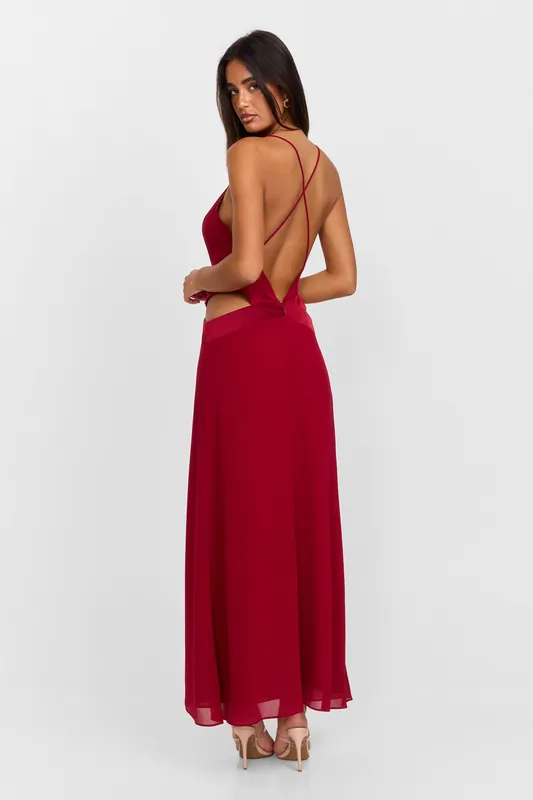 Sia Maxi Dress Red - Sasha Therese