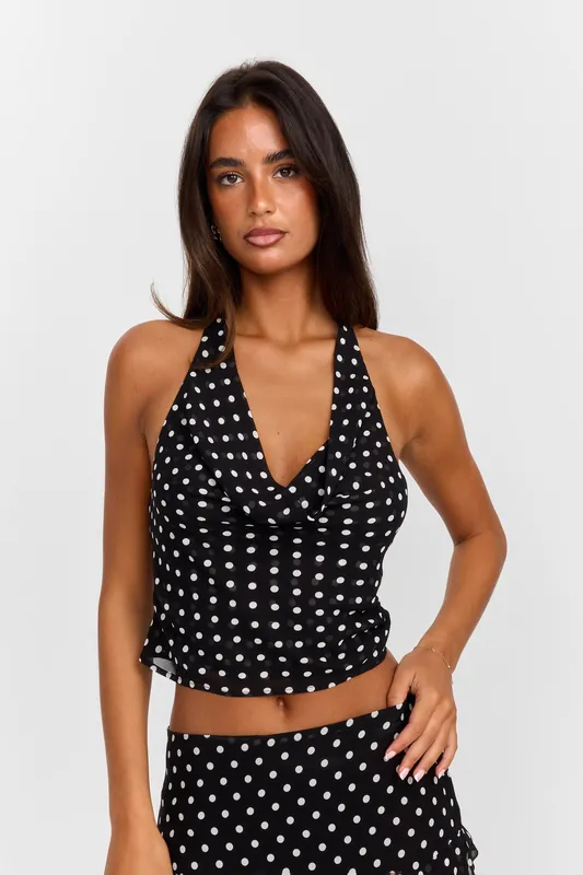 Colette Top Black Polkadot - Sasha Therese