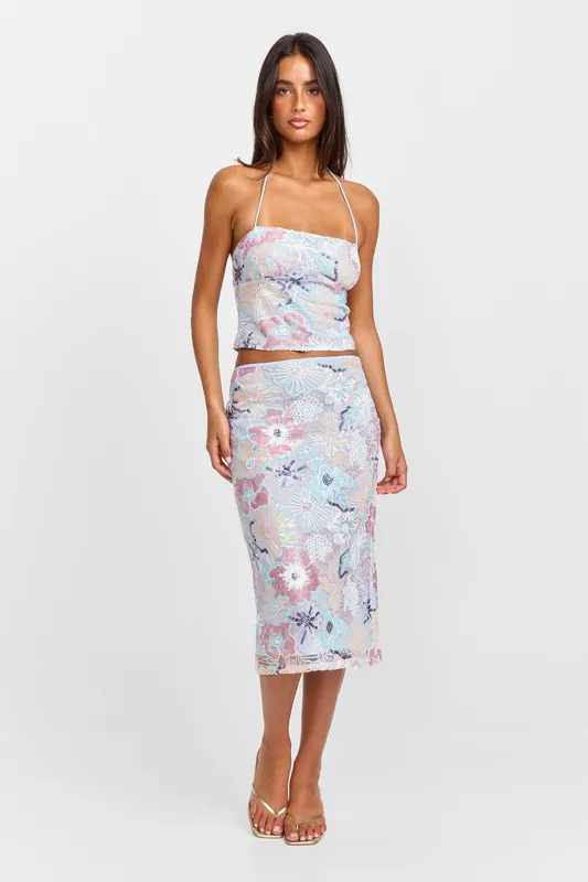 Atlas Midi Skirt Sequin - Sasha Therese